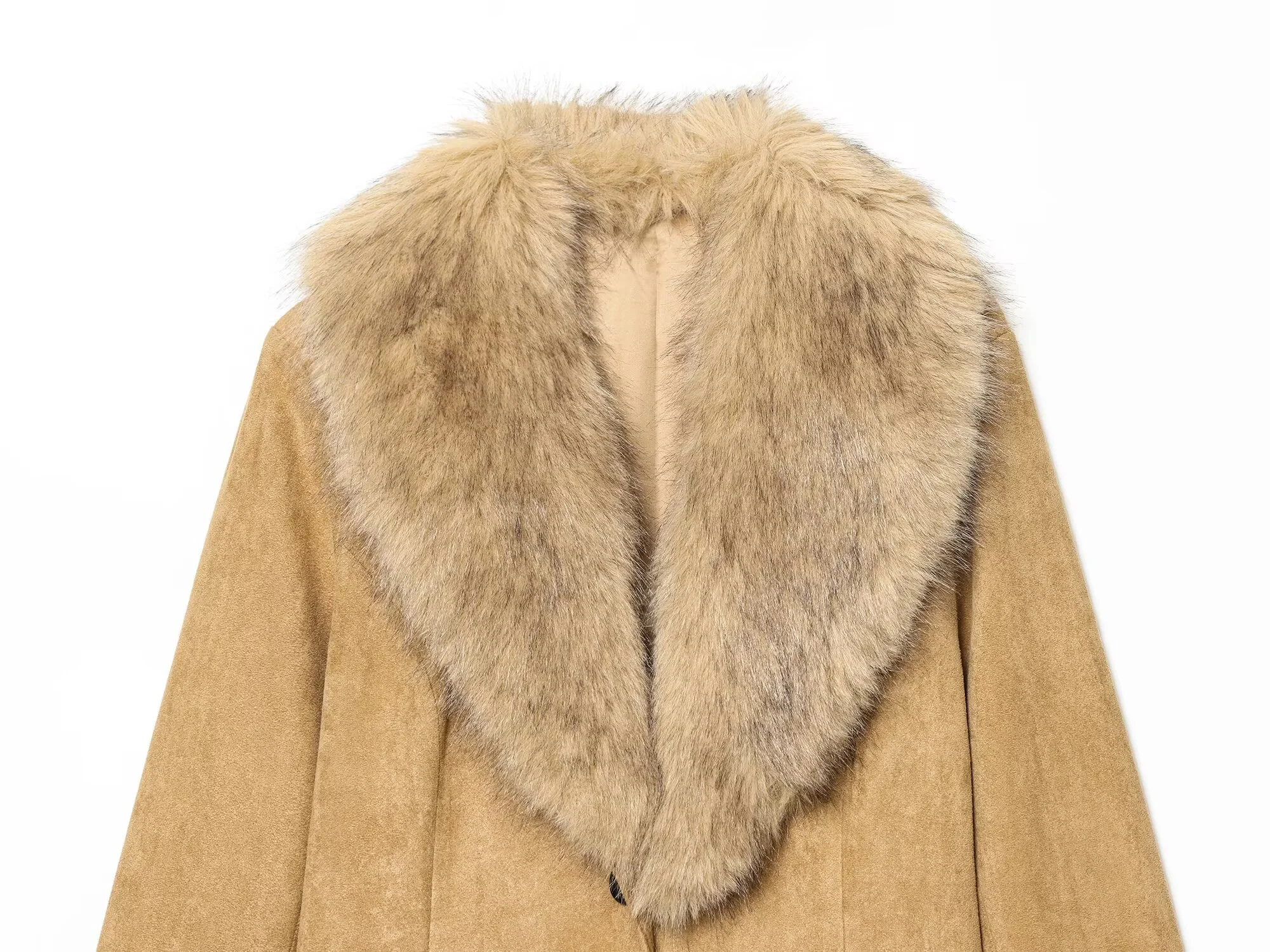 سترة نسائية شتاء جديدة لعام 2025 غير رسمية أنيقة وطية صدر السترة بقصة ضيقة وتأثير من الفرو الصناعي سترة بدلة من جلد الغزال