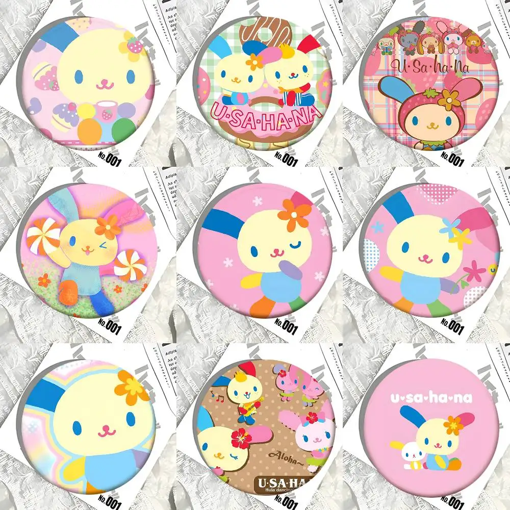 Cute Cartoon Sanrio USAHANA Round badge creative brooch clothing backpack Accessories lapel pin
