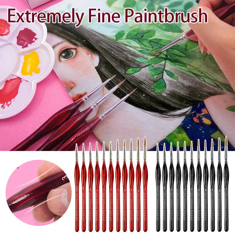 11PCS/Set Paint Brushes Set Extremely Fine Paintbrush Detail Art scriptliner Painting Pen Oil Watercolor Artist Paintbrushes