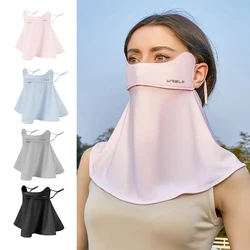 WRELS Face Cover Ice Silk Sunscreen Mask Summer Anti-UV Breathable Cycling Scarf Sun Protection Hiking Neck Outdoor Activities