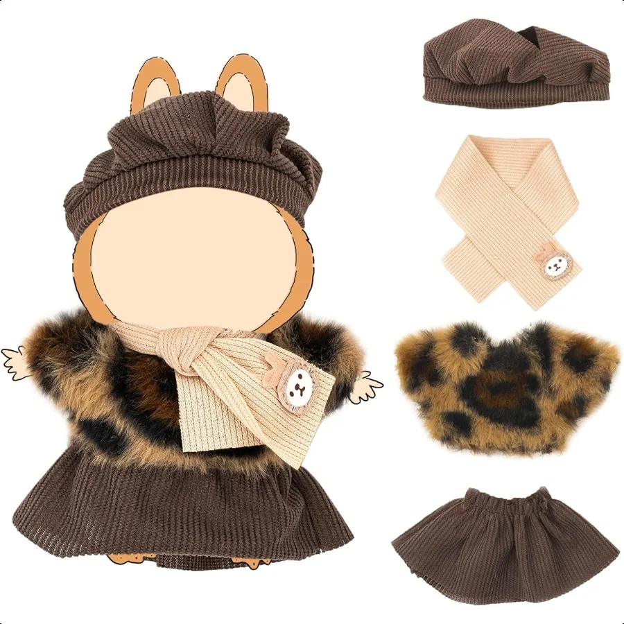 

Clothes for 17cm Dolls NO Doll Dolls Outfit with Accories Suit Cute Stylish Dr Up Set Patterned Skirt Dating Wear
