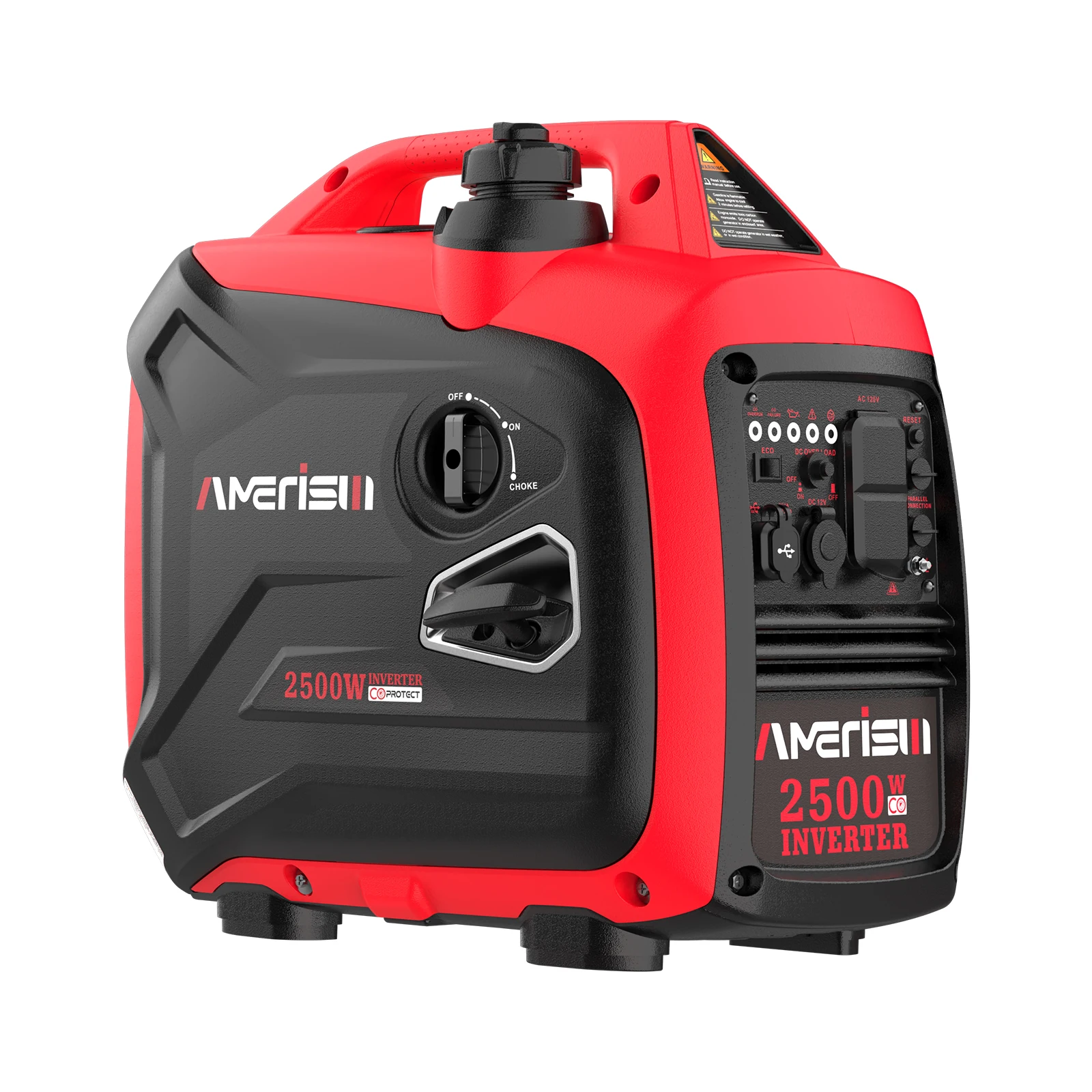 Super Quiet 2500 Watt Gas Powered Portable Inverter Generator with CO Sensor - Ideal for Home Use, Camping, and Outdoo