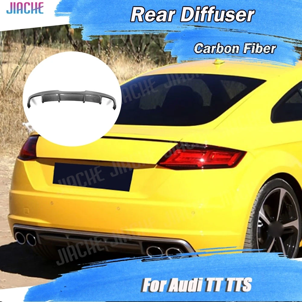 Carbon Fiber Rear Diffuser For Audi TT TTS 2008-2014Car Rear Bumper Lip Diffuser Parts Body Kits Car Accessories