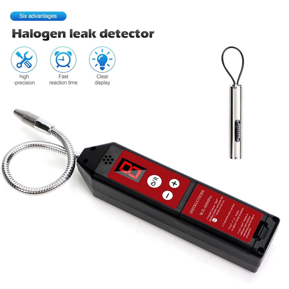 Intelligent Halogen Leak Detector Freon CFC HFC Gas Leakage Tester Air Monitor Conditioning R22a R134a Gas Meter With LED Light