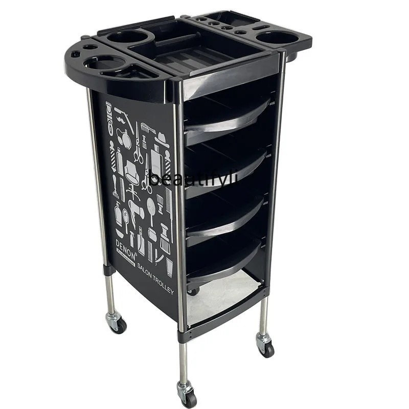 Hairdressing Tool Trolley Multi-Function Bar Car Storage Rack Beauty Hot Dyeing Hair Trolley