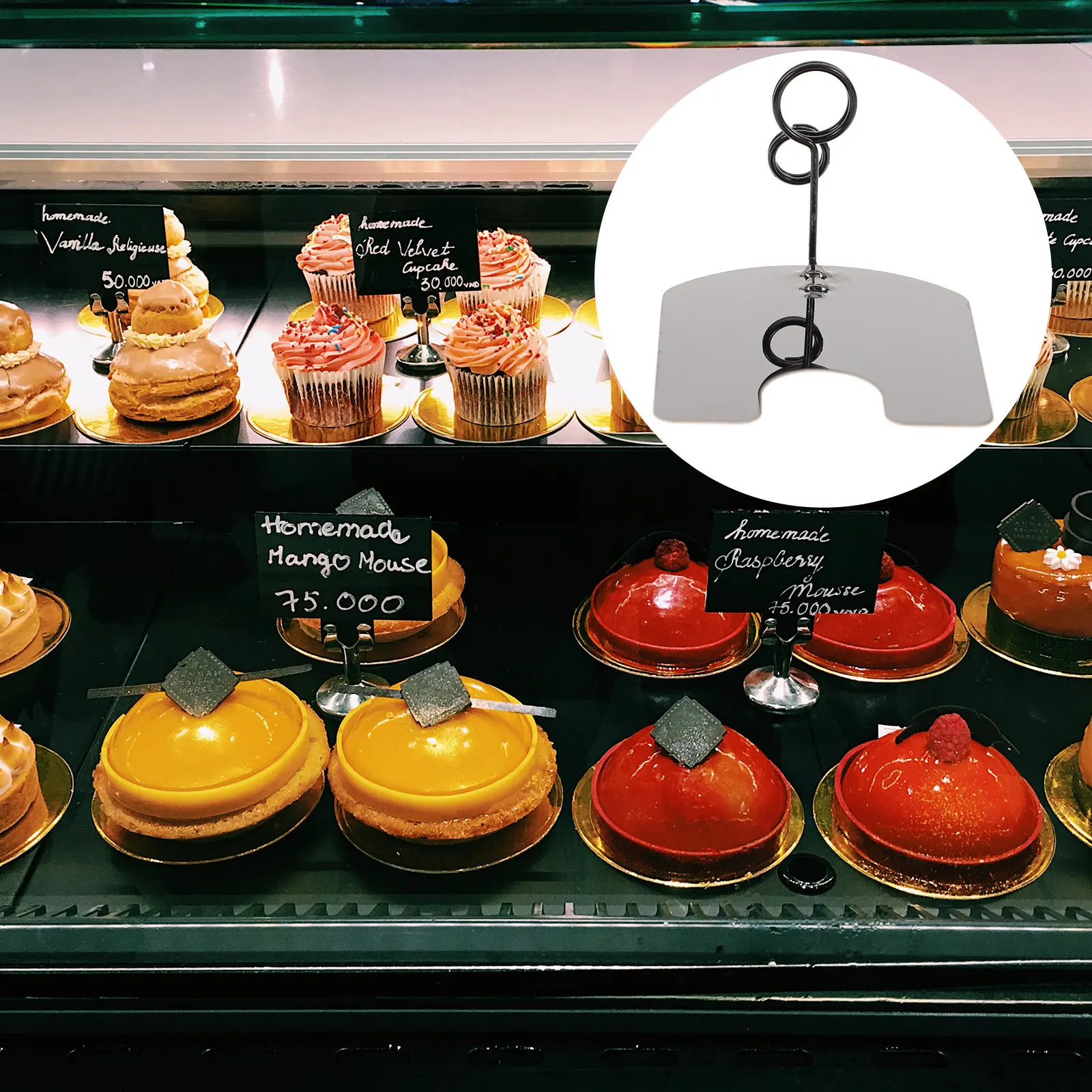 

Набор из 5 металлических держателей для ценников и карточек: для сервировки стола, этикеток с едой, демонстрации на вечеринках, фуршетах, в пекарнях и магазинах