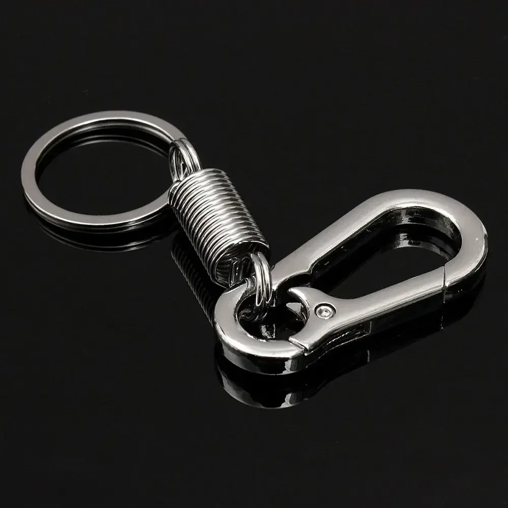 Simple Carabiner Clip Keyring Stainless Steel Spring Keychain With O Ring Snap Hook Quick Release Key Holder Organizer Men Gift