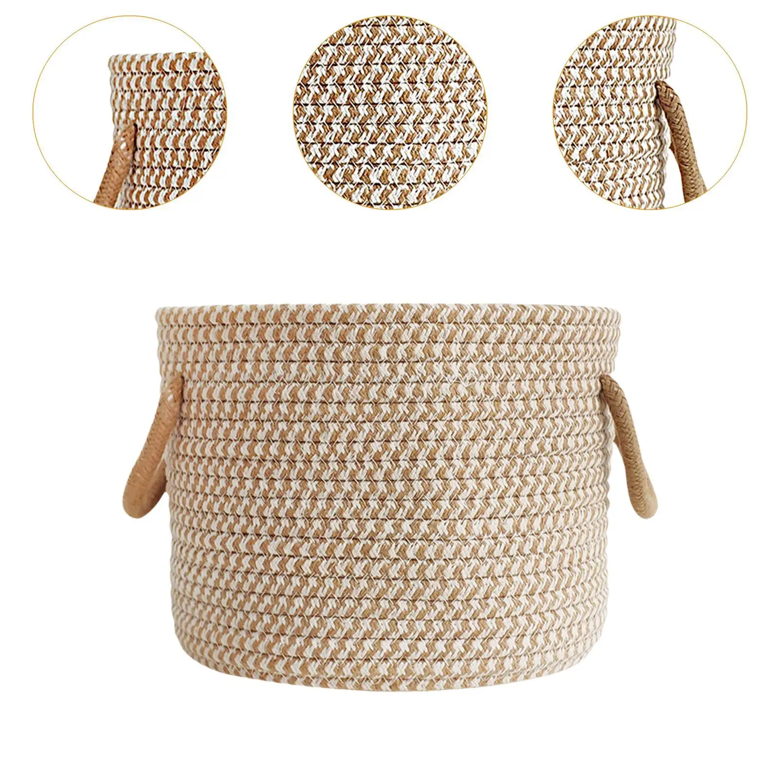 Cotton Rope Basket Toy Basket Picnic Basket Home Decoration Multifunctional