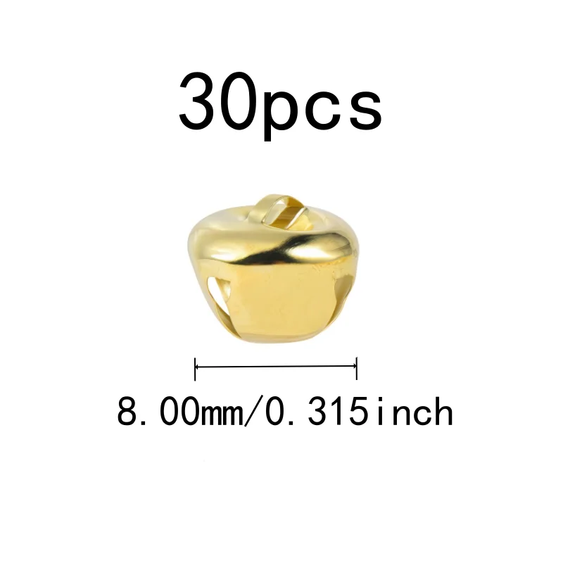 30 pcs 8mm Cross Bells Clear Crisp Sound, designed for Pet Collar Charm, Cross Shape Design, Multipurpose, Gold