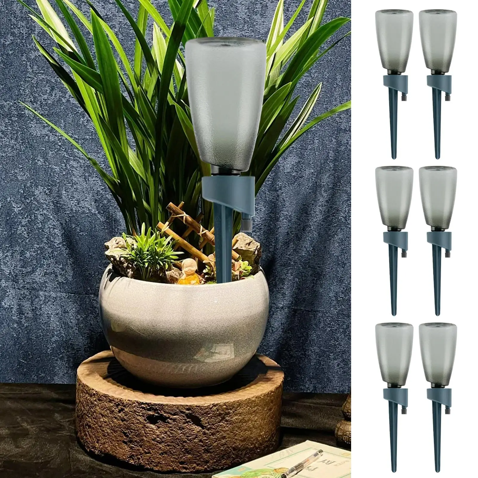 6pcs Automatic Flower Watering Device Garden Adjustable Speed Dripping Watering Flower Pot Succulent Drip Irrigation Device