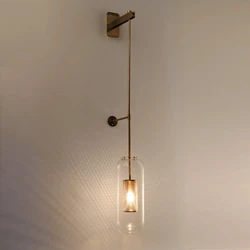 Postmodern Glass Wall Lights Vintage Luxury Gold LED Wall Lamp Sconces For Bedroom Home Indoor Decor Hanging Lighting Fixture