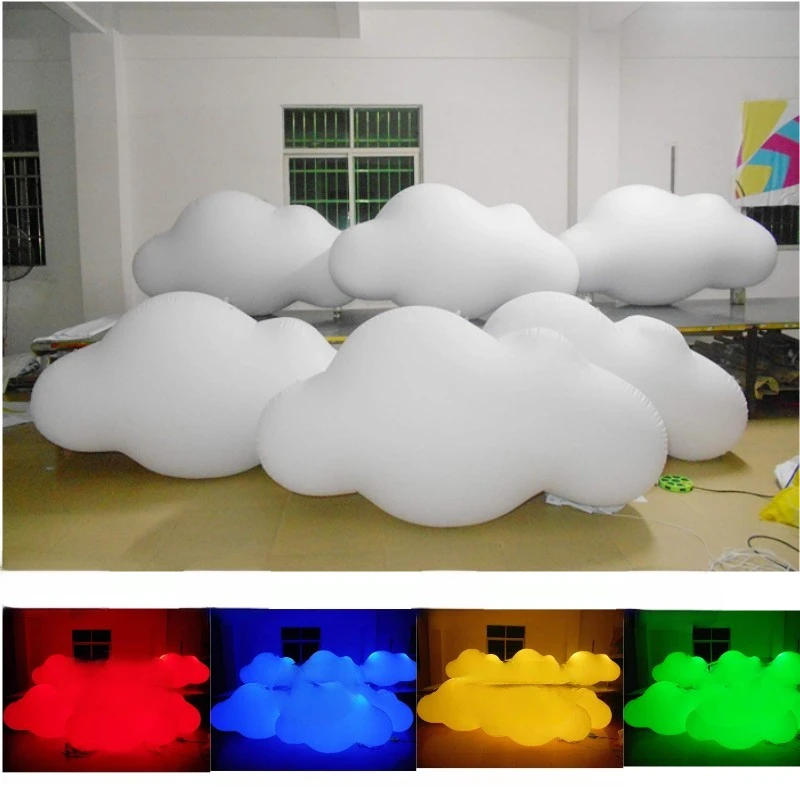 Cloud With Led Inflatable Hanging  Lights Inflatable Clouds Balloons Decoration For Party Event Show Exhibition Birthday