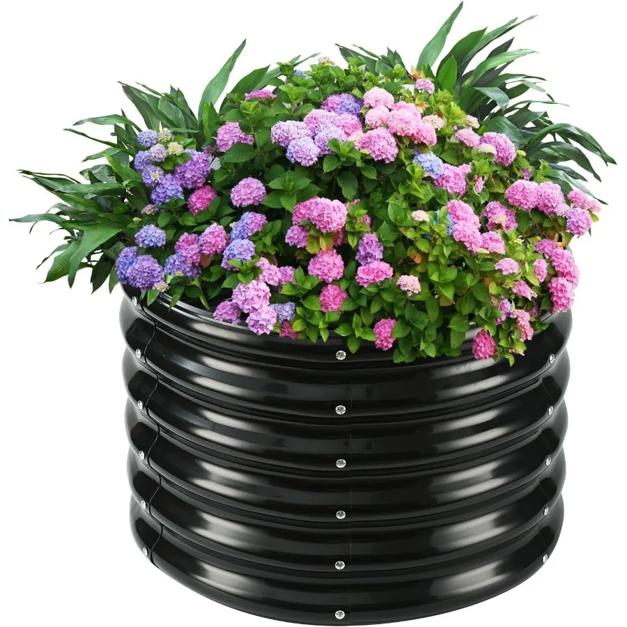 

48 Inch Diameter Galvanized Garden Raised Bed/Plant Box/Fire Pit Ring - 0.8mm Thick12 Inch Tall Perfect for Planting a Variety