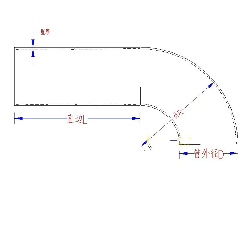 Long 100mm 19/25/32/38/51/76mm Stainless Steel 304 OD Elbow 90 Degree Welding Elbow Pipe Connection Fittings