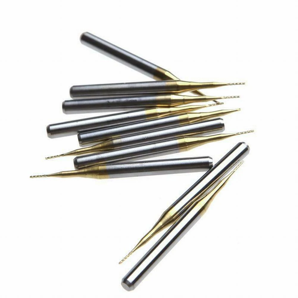 10Pcs Coat Carbide Milling Cutter 3.175x0.5mm End Mill Engraving Bits CNC Cutters Set Plating CNC Metalworking