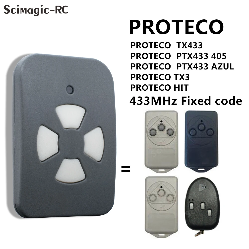 

Clone PROTECO HIT TX3 TX433 PTX 433 405 Garage Door Opener Key 433MHz Fixed Code PROTECO Remote Control TX433 Transmitter Copy