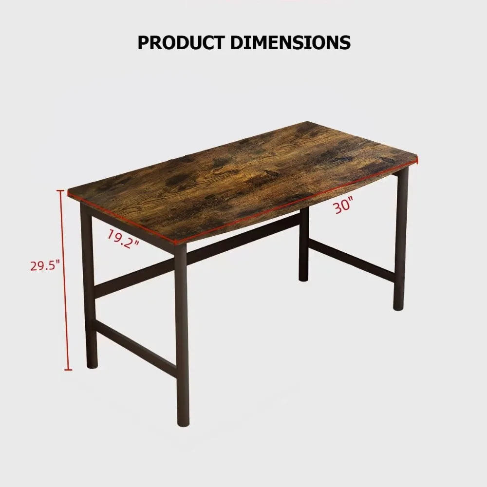 Small Computer Desk Simple Style Office Desk Study Work Table for Home Bedroom Writing Desk, Rustic Brown