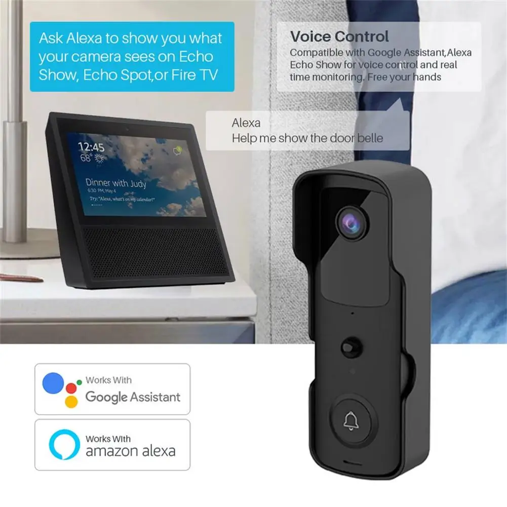 Smart Home Video Doorbell Camera Security Protection Outdoor Wifi 1080p Wireless Door Bell Intercom Motion Detection For Google