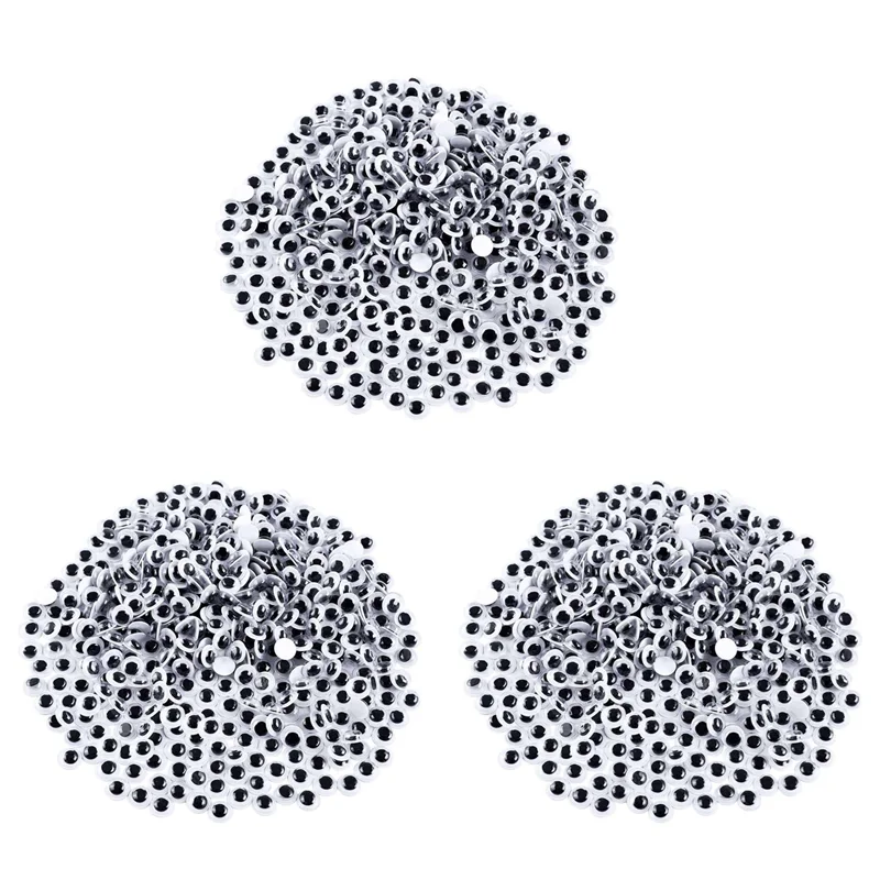 

ABKP-3000 шт., самоклеящиеся глаза Googly для рукоделия, скрапбукинга, фестивальных ремесел, глаз 8 мм