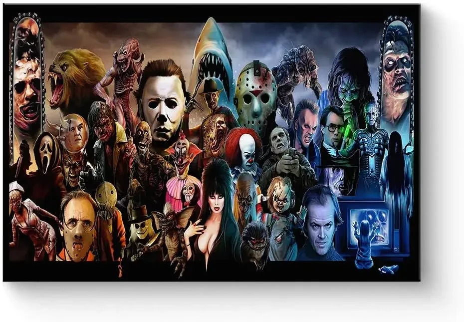 Horror Movies Oil Painting On Canvas Posters And Prints Decoracion Wall Art Picture Living Room Wall