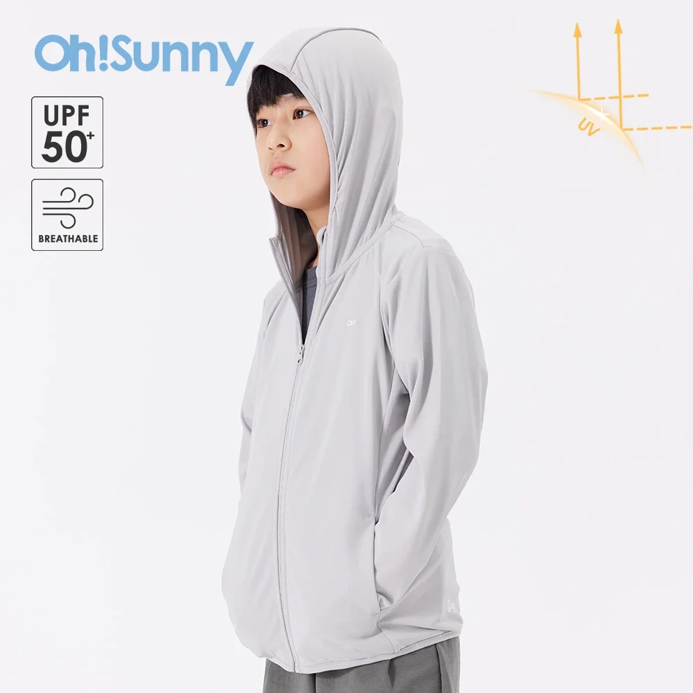 

OhSunny Sunscreen Skin Coats Sun Protection Hooded Jackets Kids Children Anti-UV Clothing Family Matching Outfits Outdoor Sports