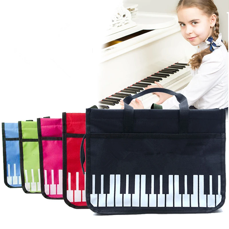 Creative Piano Keys Design Sheet Music Bag Large Capacity Wear Resistant Oxford Cloth Sheet Music Holder Thicken Fashion Handbag