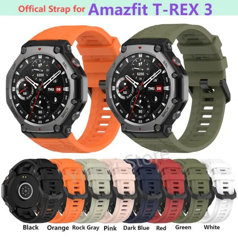 Pulseira de silicone para amazfit T-REX 3 relógio inteligente esportes banda substituição original huami t rex3 pulseira cinto acessórios trex 3