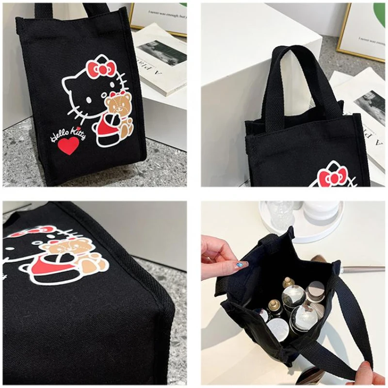 Olá Kitty Bolsa de Lona Portátil, Kawaii Sanrio Saco De Armazenamento, Copo de Água Assada Beaker Bag, Comida Bagging Presente para Meninas