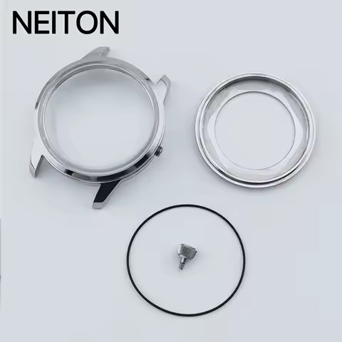 NEITON 40.5mm Dome glass Mineral Glass watch case NH35 NH36 movement watch strap width 20mm Waterproof