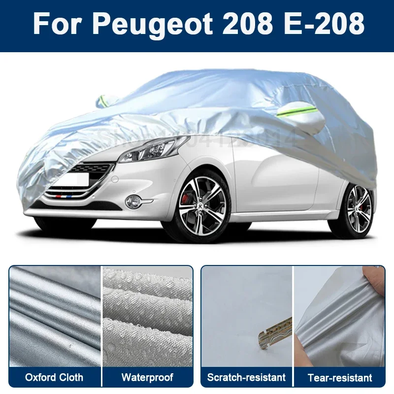 

Outdoor Full Car Cover For Peugeot 208 E-208 with Reflective Strips Waterproof Snowproof Dustproof UV Protection