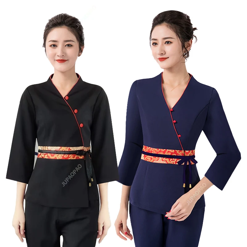 Nieuwe Schoonheidssalon Uniform Professionele Schoonheidsspecialiste Overalls Spa Voetenbad Oormassage Technicus Werkkleding voor Damespakken