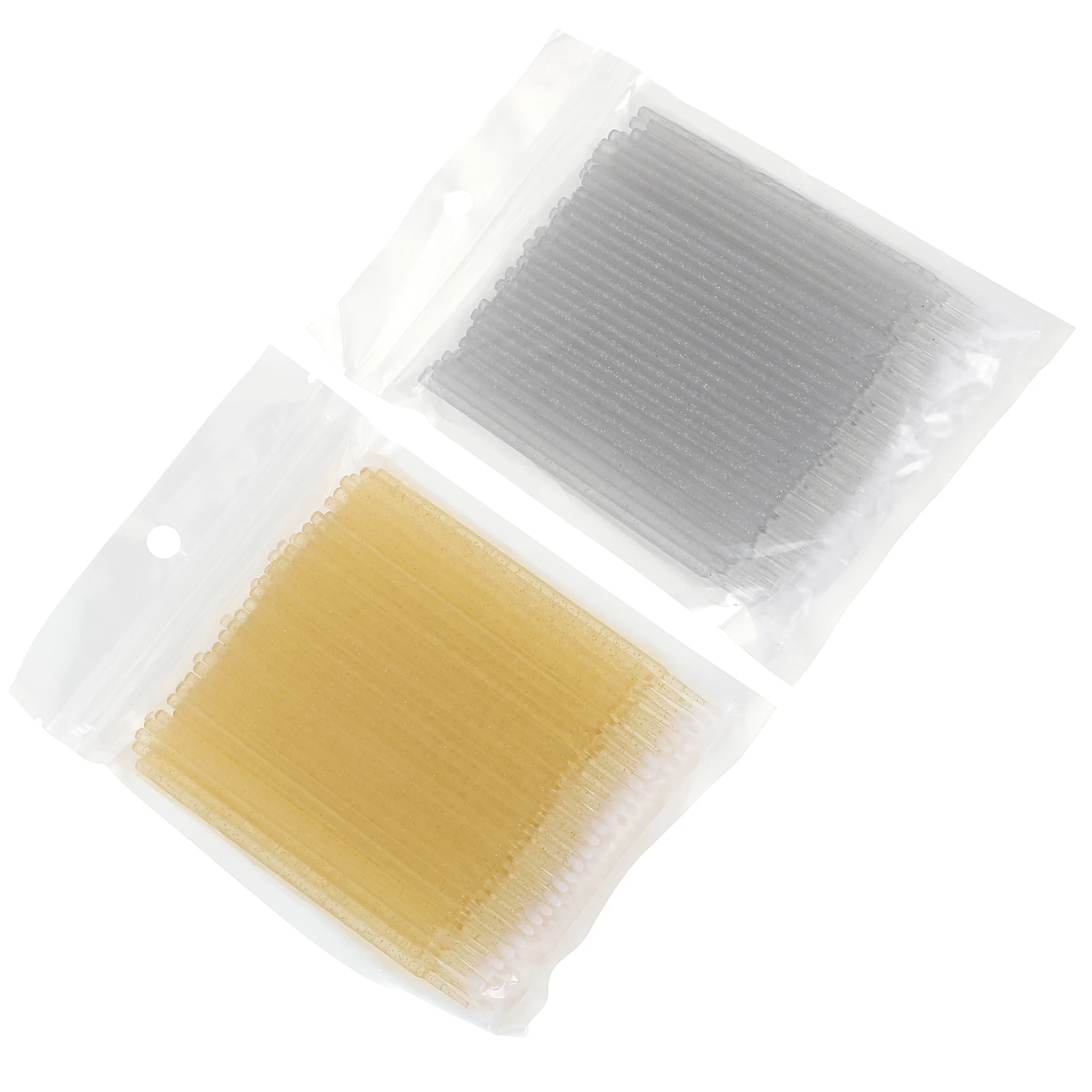 

200pcs Sticks Cotton Swabs Eyelash Grafting Tools Disposable Rods Eyelash Grafting Tool Yellow Silver Makeup Care