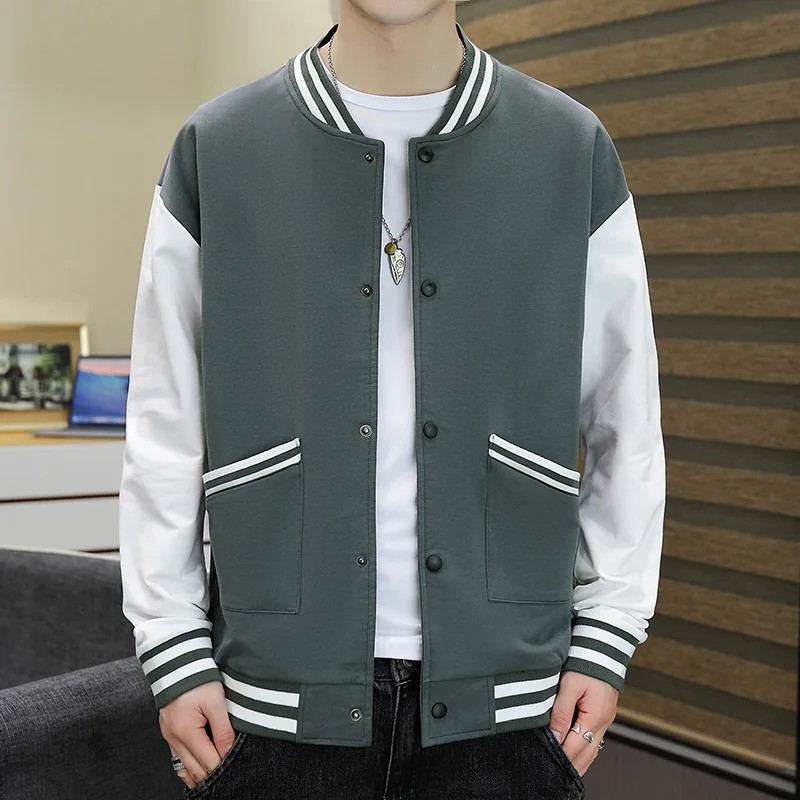 

2023 Men's Spring and Autumn New Multicolor Jacket Youth Leisure Sports Baseball Uniform