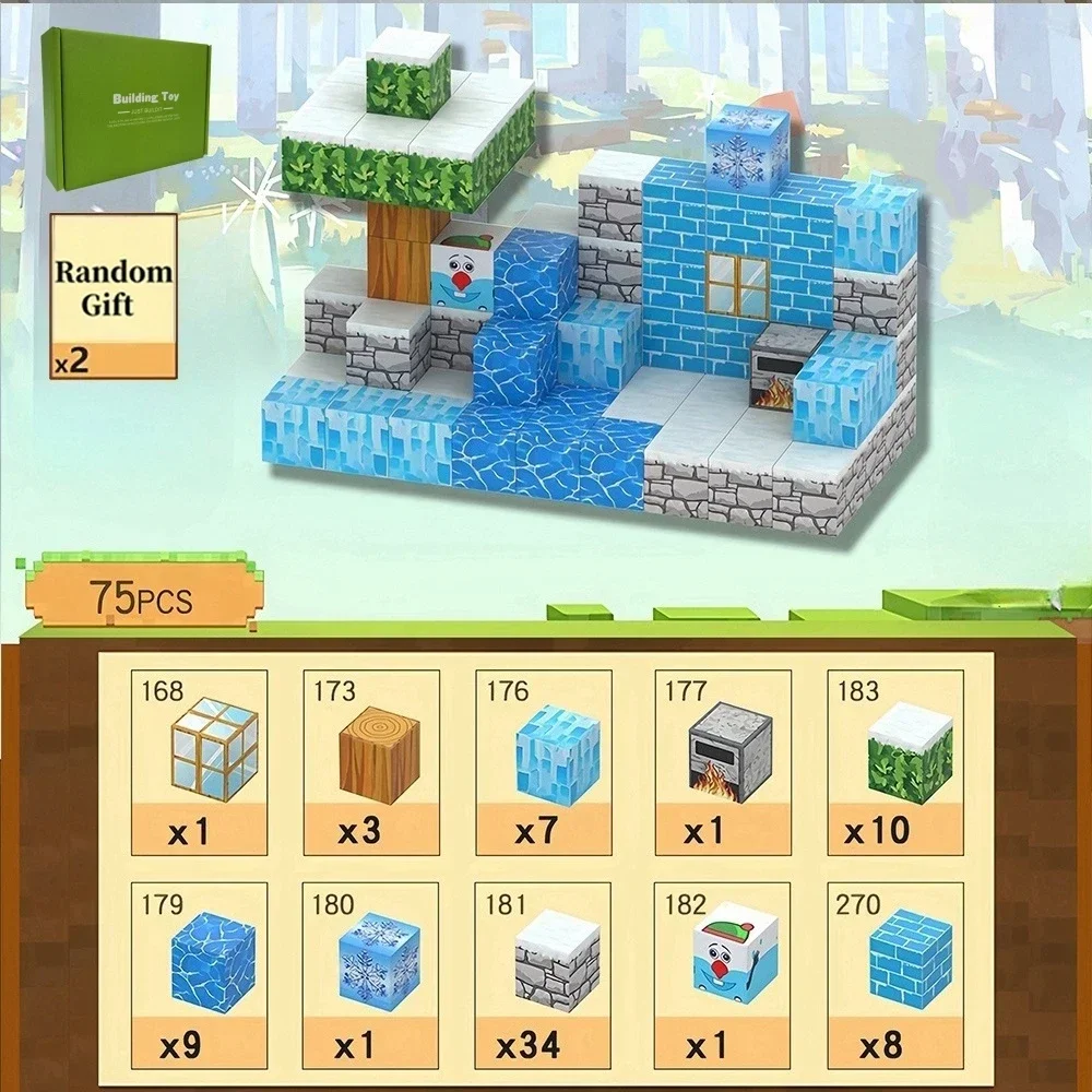 Bloque de construcción magnético, adecuado para juegos de construcción creativos, modelos educativos STEM, regalos de cumpleaños, Halloween y Navidad