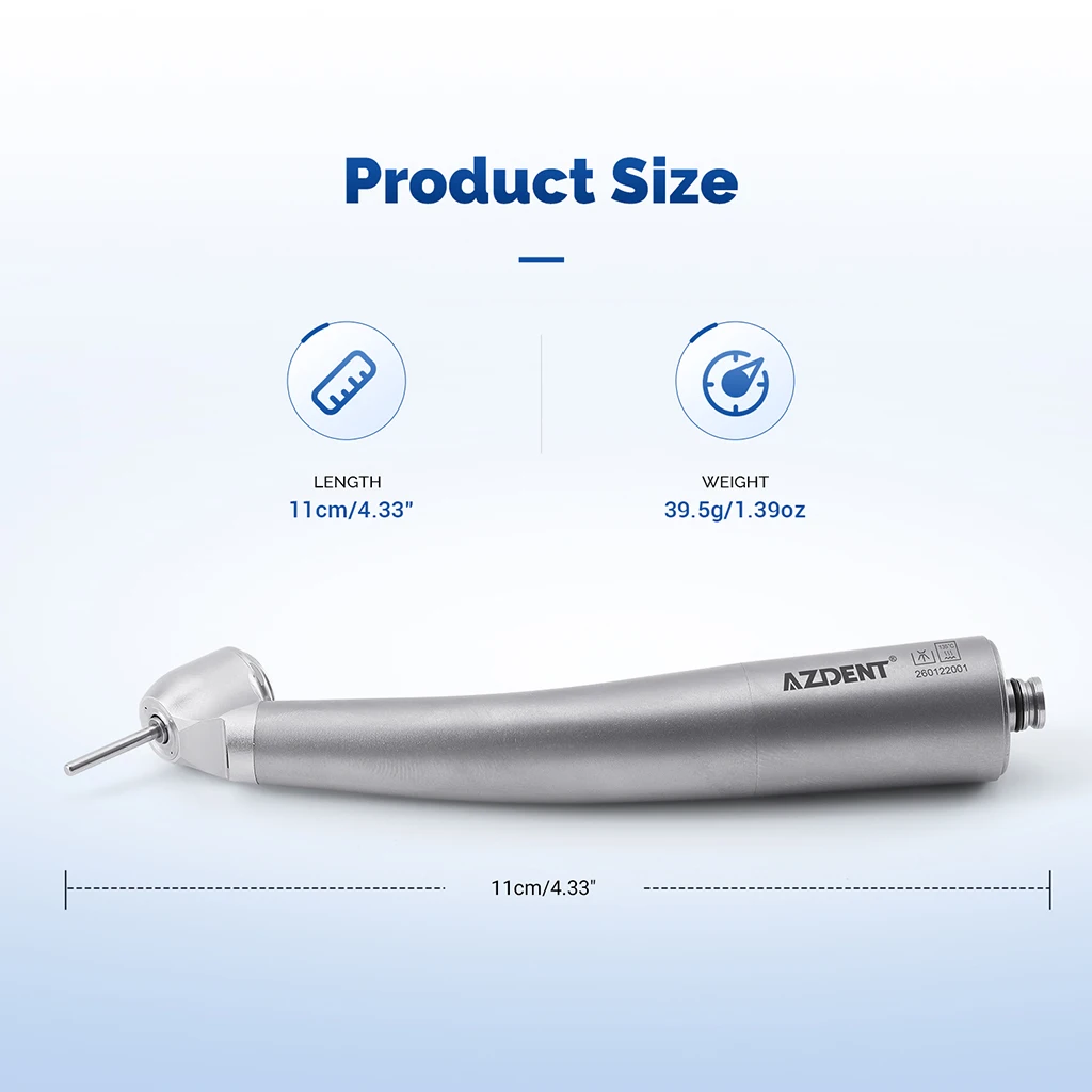 AZDENT Dental 45 ° Hochgeschwindigkeits-Handstück mit LED-Faseroptik aus Titan, passend für KAVO und NSK, mit Keramiklager und Druckknopf, Zahnmedizinisches Instrument – Detail 5