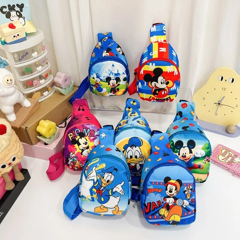 Disney Anime Mickey Mouse Shoulder Bag Kawaii Donald Duck Crossbody Bag Cute Mickey Chest Bag Boy Girl Fashion Birthday Gift