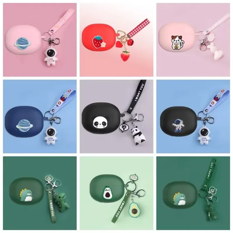 For Redmi Buds 4 active /buds4 pro Case Cartoon peach /avocado/ Cute Animal silicone Earphones Cover Redmi Buds4 case