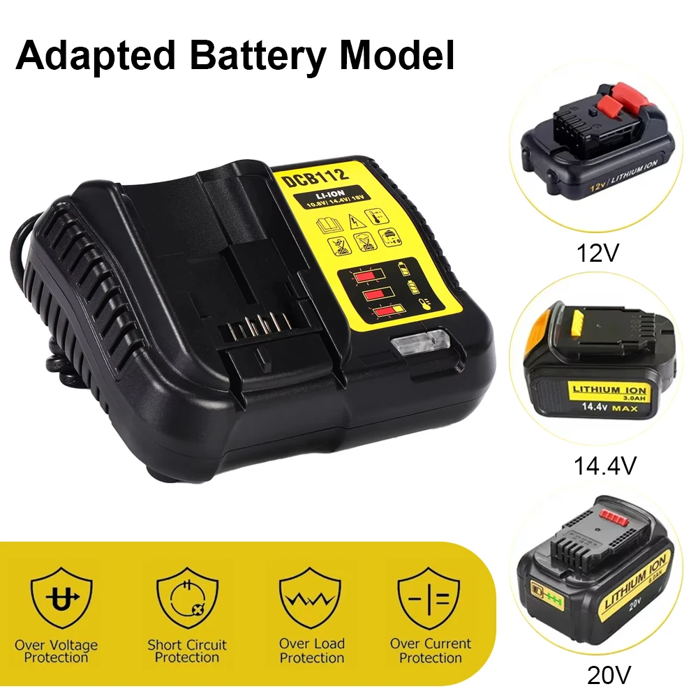 .DCB112 Li-ion Battery Charger For DeWalt 10.8V 12V 14.4V 18V 20V Battery DCB118 DCB101 DCB127 DCB609 DCB200 DCB140 DCB105 DCB20