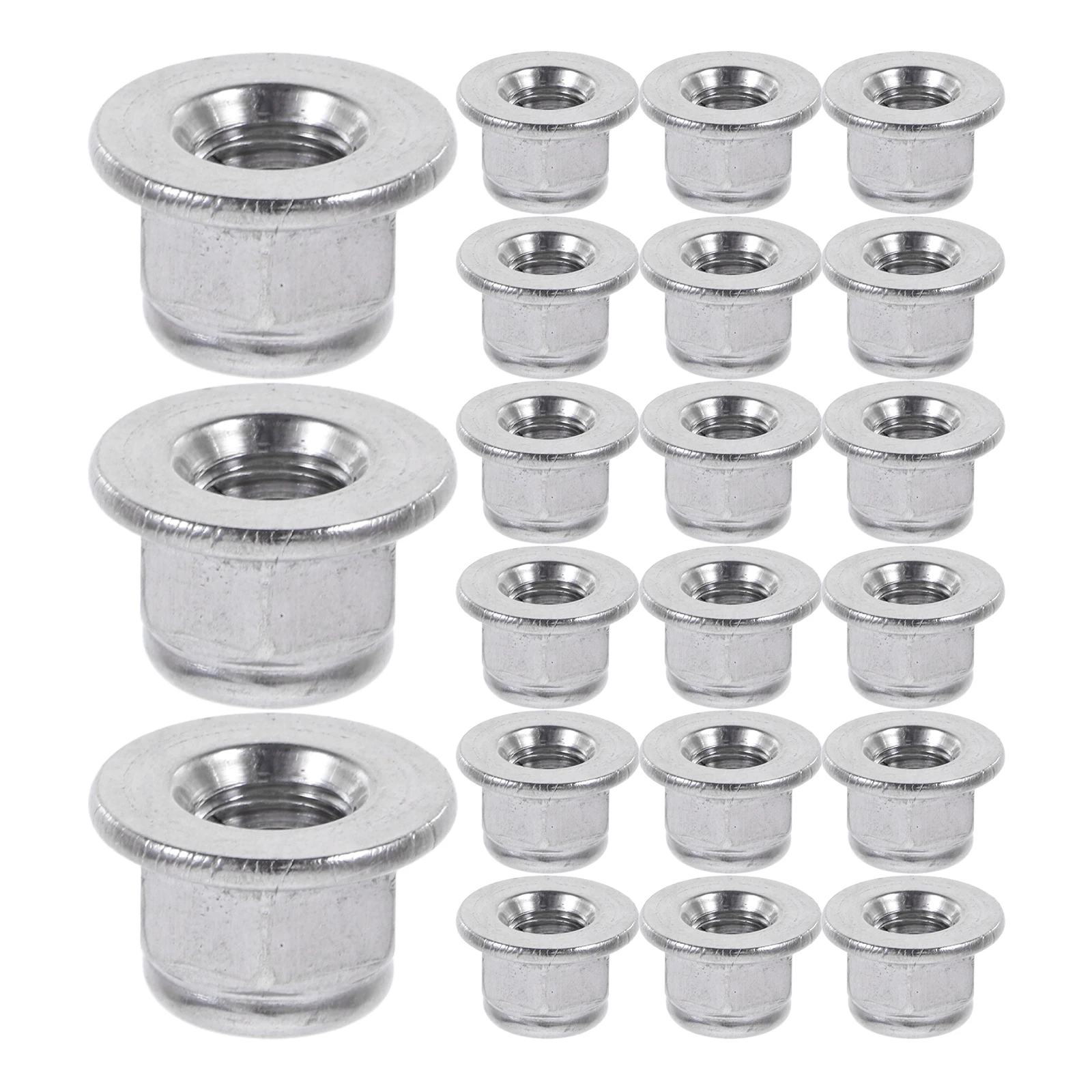 

50Pcs Stainless Steel Hex Flange Nuts Nylon Insert Self Locking Design Secure Fastening Construction Industrial Hardware