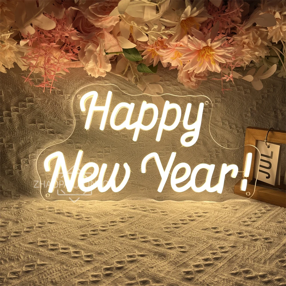 

Happy New Year LED Neon Sign For Wall Decor For Home Bedroom Room Christmas Happy New Year Party Festive Neon Lights