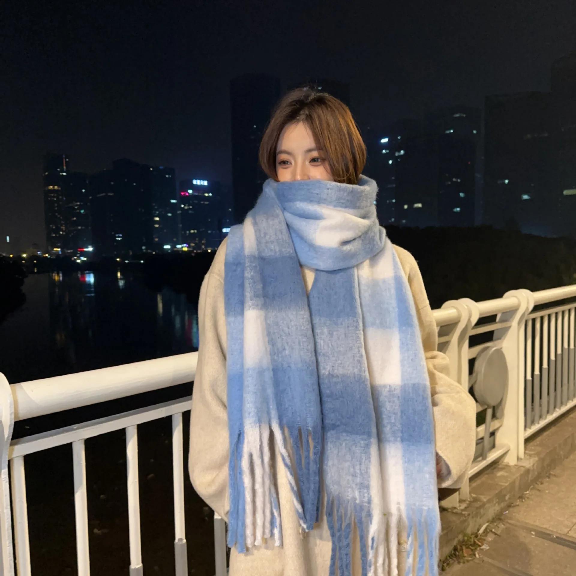 Luxury Brand Cashmere Womens Scarf Winter Thick warm Solid Wraps Female Pashmina Long Tassel Female Bufandas Thick Blanket