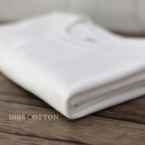 Imagen 2 del producto Camiseta de alta calidad para hombre, ropa de algodón de 260G de peso pesado, con cuello redondo multicolor Simple, de manga corta, gruesa, Blanca