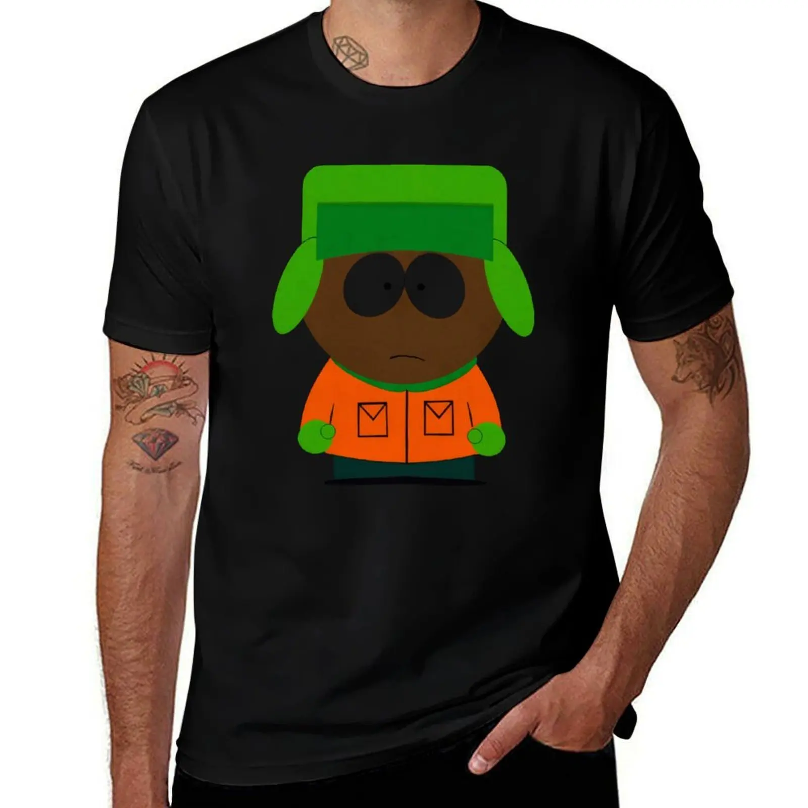 Black Unique Kyle Broflovski South Park T-Shirt Soft Anti-Shrink Cotton Tee