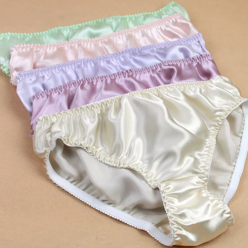 6pcs/lot  Women Silk Satin Panties Female Respiratory Underwear  Pack Ladies Knickers Briefs panties women  ropa interior