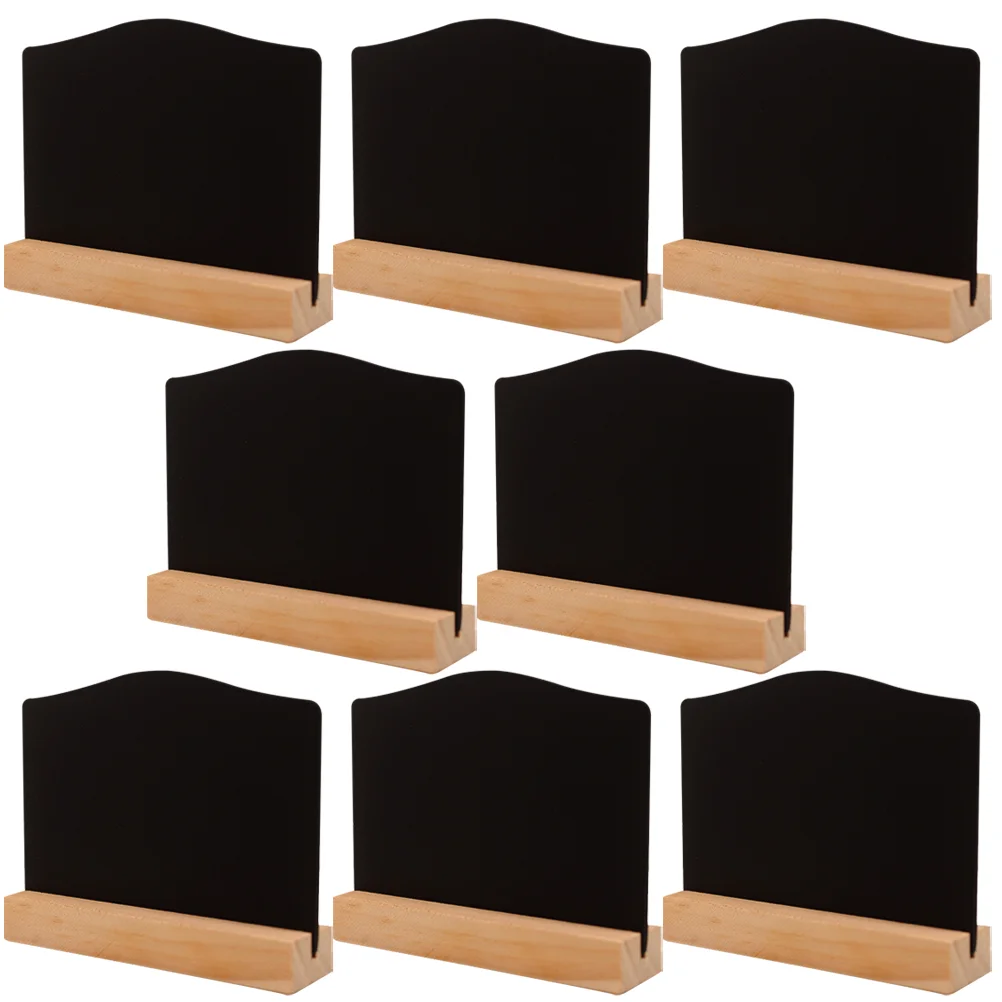 8 Pcs Bar Counter Wooden Double-sided Small Blackboard Ornaments Home Decoration Hotel Writing Message 8pcs (small Arch) Labels