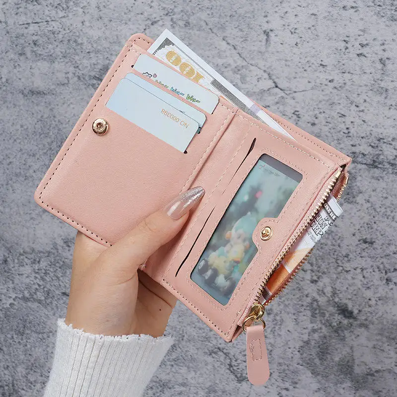 

Women's Wallet Multi Pocket Coin Purse Short Fashion Embroidered Flower Pattern Korean Minimalist Multi-Cards Holder