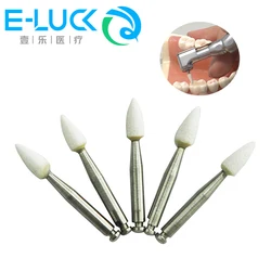 12pcs/pack Dental Polishing Drill Burs White Stone RA Polisher Ceramic Grinders For 2.35mm Low Speed Handpieces