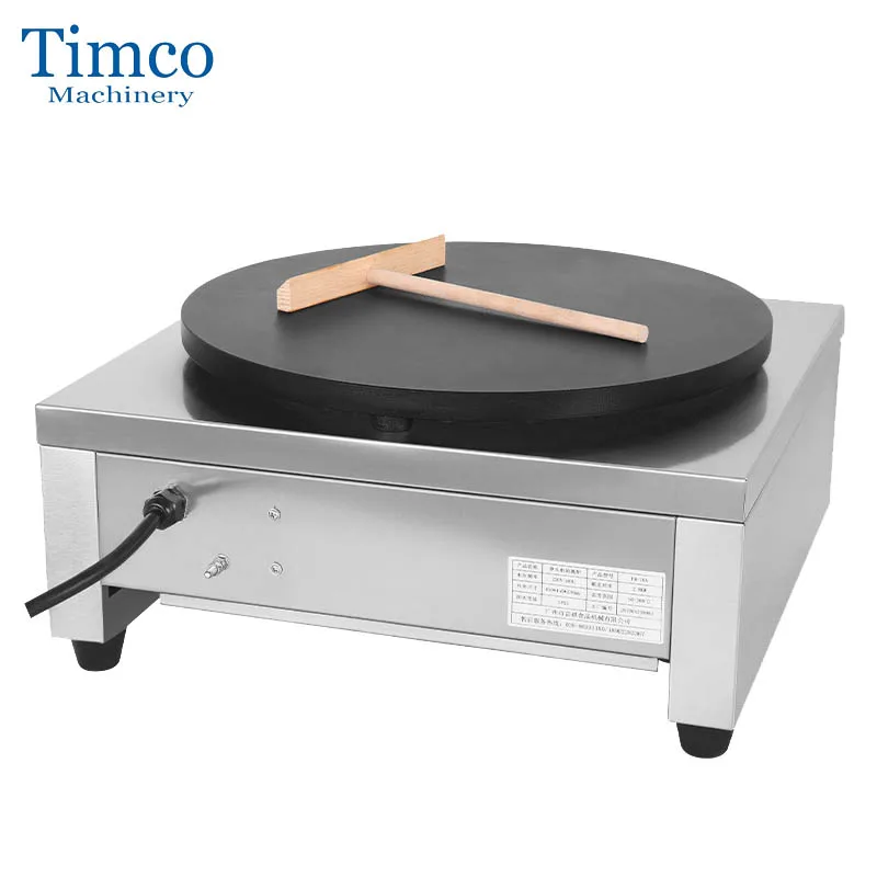 TIMCO 40cm 직경 상업용 크레페 제조기 비 스틱 크레페 기계 220V 110V 전기 팬케이크 기계 프라이팬