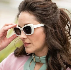 56664 Women Luxury Brand Sun Glasses Fashion Pearl Cat Eye Retro Outdoors Ultraviolet Protection Goggles Uv400