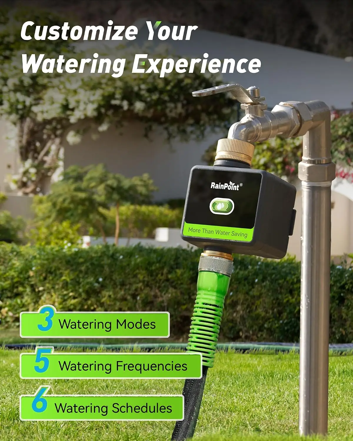 WiFi Water Hose Timer with Brass Inlet & Outlet, Smart Sprinkler Timer for Garden Irrigation, Automatic Watering System for Lawns
